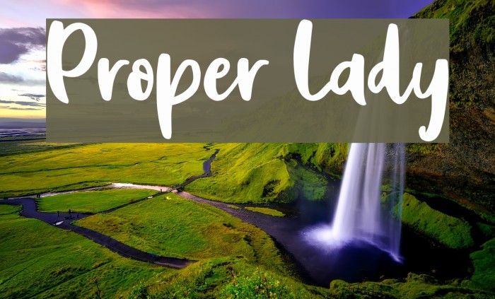 Proper Lady Font examples