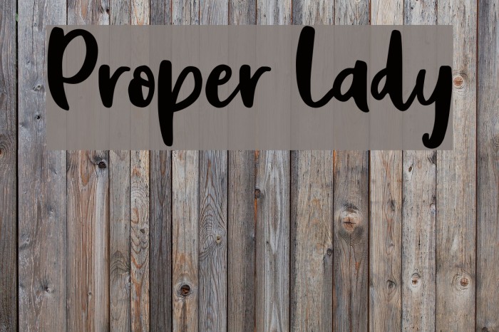 Proper Lady Font examples