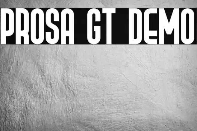 Prosa GT Demo Font examples