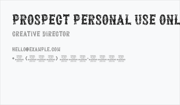 Prospect PERSONAL USE ONLY Regular Business Card