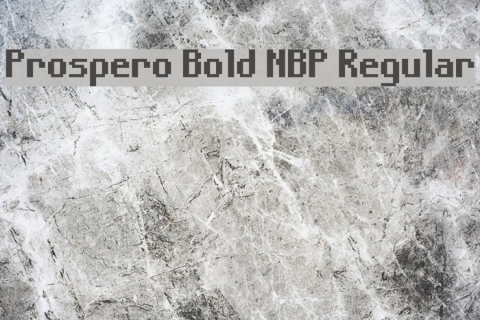 Prospero Bold NBP Regular Font examples