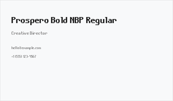 Prospero Bold NBP Regular Business Card