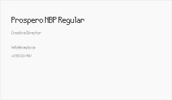 Prospero NBP Regular Business Card