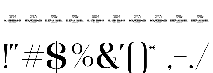 Prossima Moda PERSONAL USE Regular Font OTHER CHARS