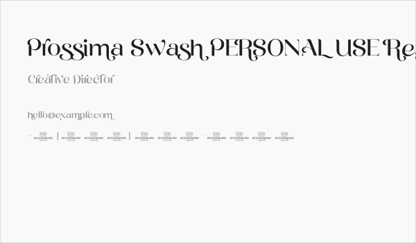 Prossima Swash PERSONAL USE Regular Business Card
