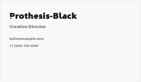 Prothesis-Black Business Card