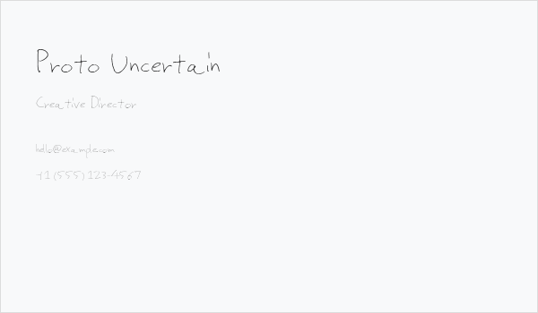 Proto Uncertain Business Card