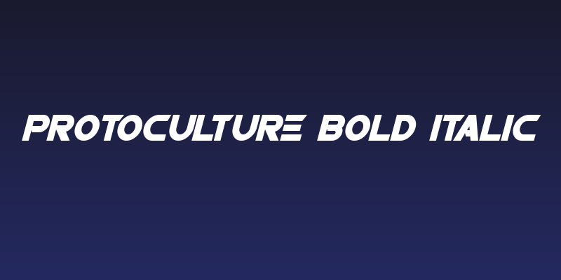 Protoculture Bold Italic Social Header