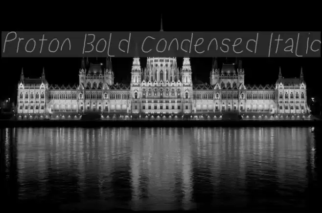 Proton Bold Condensed Italic Font examples
