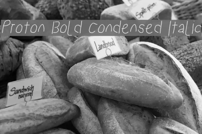 Proton Bold Condensed Italic Font examples
