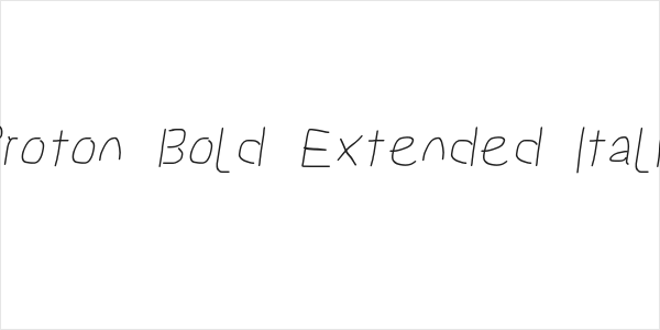 Proton Bold Extended Italic Logo