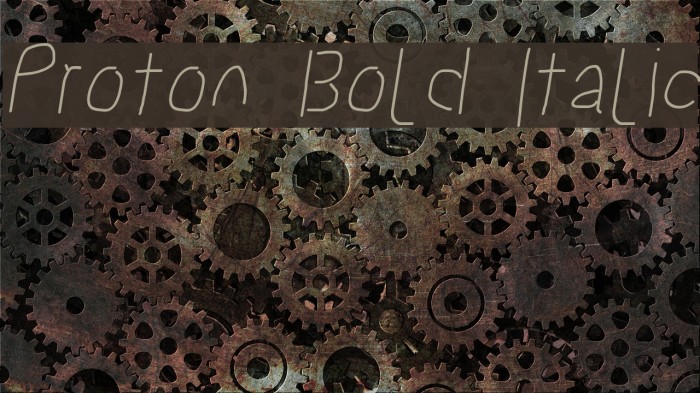 Proton Bold Italic Font examples