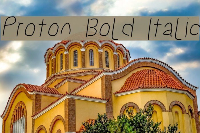 Proton Bold Italic Font examples