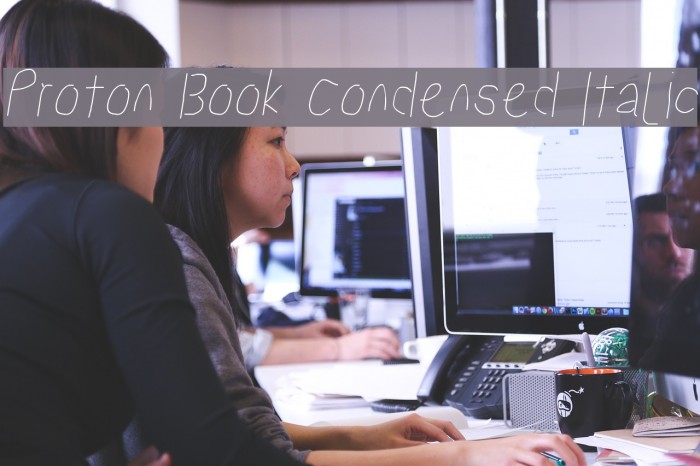 Proton Book Condensed Italic Example 3