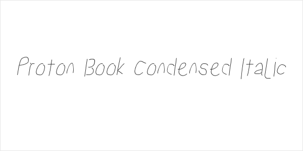 Proton Book Condensed Italic Logo