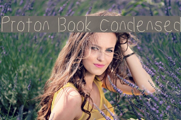 Proton Book Condensed Font examples