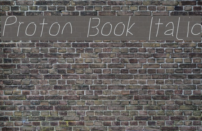 Proton Book Italic Font examples