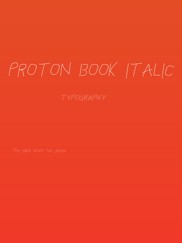 Proton Book Italic Poster