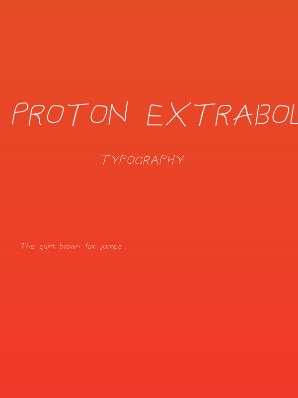 Proton ExtraBold Extended Italic Poster