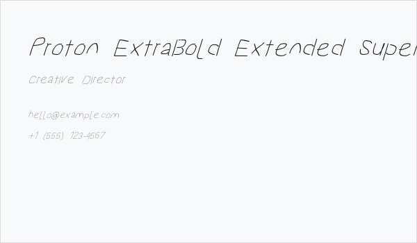 Proton ExtraBold Extended SuperItalic Business Card
