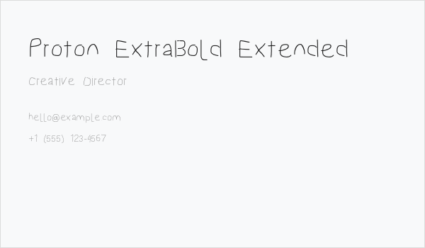 Proton ExtraBold Extended Business Card