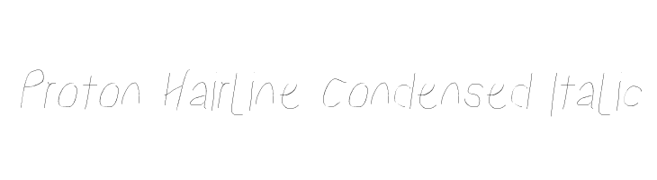 Proton Hairline Condensed Italic Font