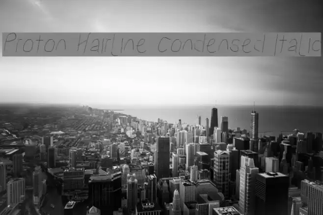 Proton Hairline Condensed Italic Font examples