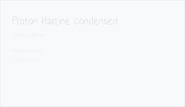 Proton Hairline Condensed Business Card