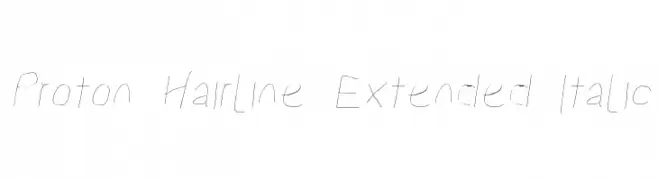 Proton Hairline Extended Italic  नि: शुल्क फ़ॉन्ट्स डाउनलोड
