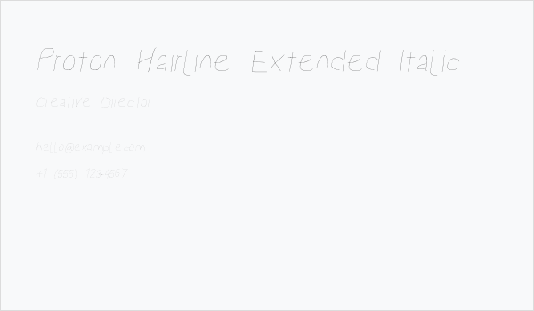 Proton Hairline Extended Italic Business Card