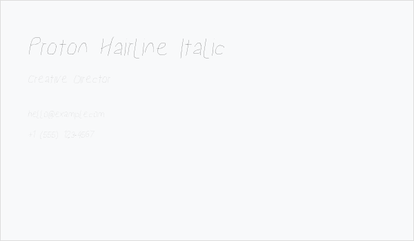 Proton Hairline Italic Business Card