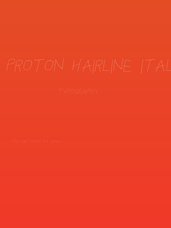 Proton Hairline Italic Poster