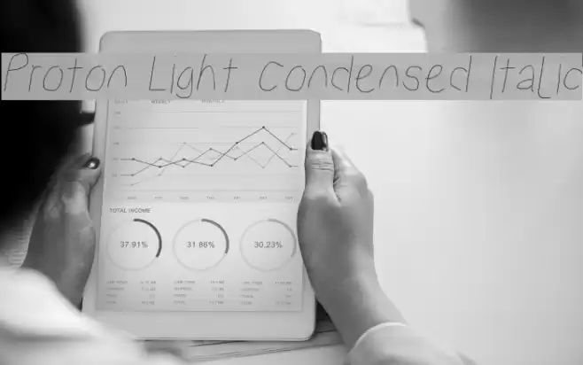Proton Light Condensed Italic  examples