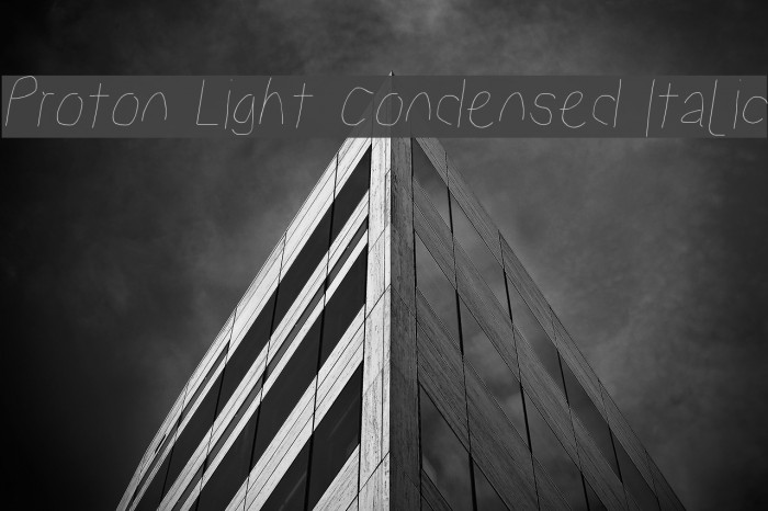 Proton Light Condensed Italic Font examples