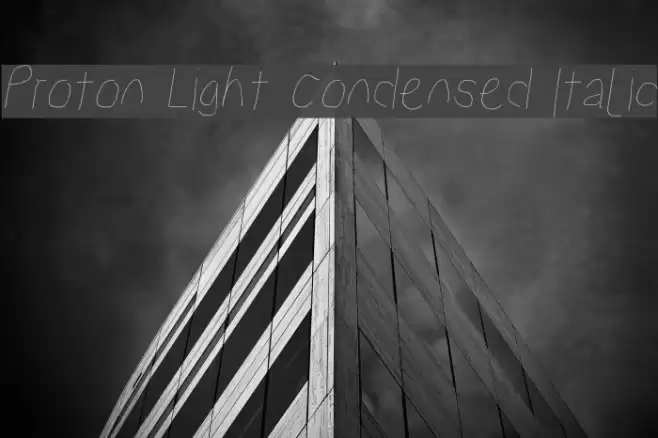 Proton Light Condensed Italic  examples