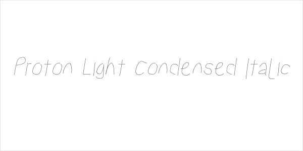 Proton Light Condensed Italic Logo