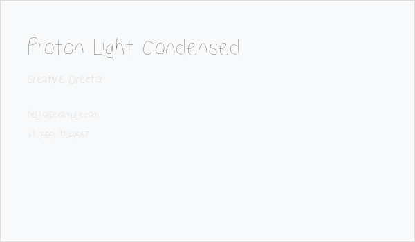 Proton Light Condensed Business Card