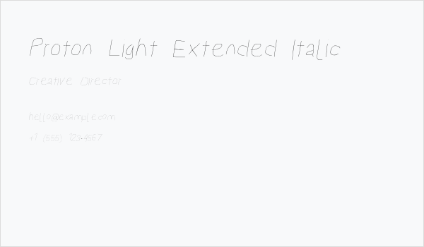 Proton Light Extended Italic Business Card
