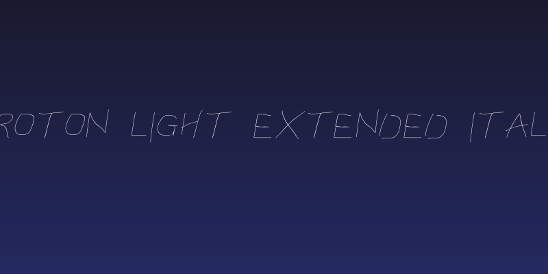 Proton Light Extended Italic Social Header
