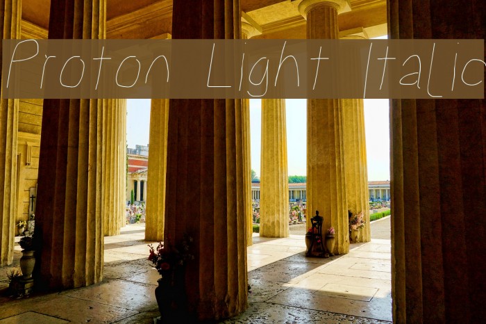 Proton Light Italic Font examples