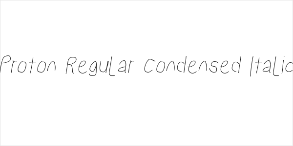 Proton Regular Condensed Italic Logo