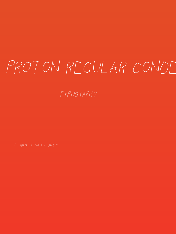 Proton Regular Condensed Italic Poster