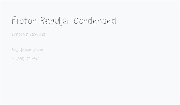 Proton Regular Condensed Business Card