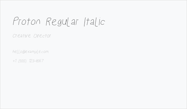 Proton Regular Italic Business Card