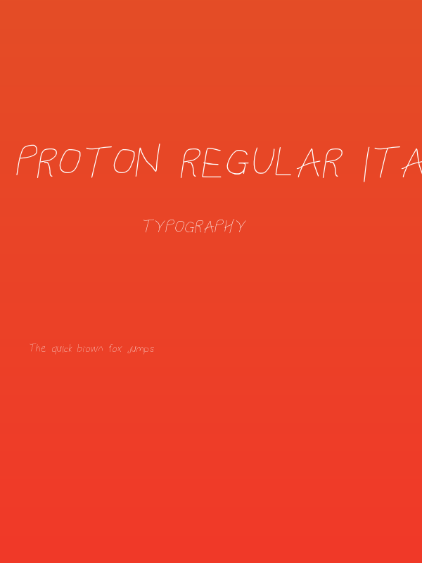 Proton Regular Italic Poster