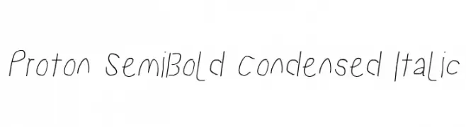 Proton SemiBold Condensed Italic  नि: शुल्क फ़ॉन्ट्स डाउनलोड