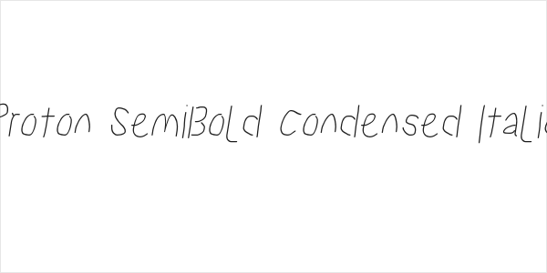 Proton SemiBold Condensed Italic Logo