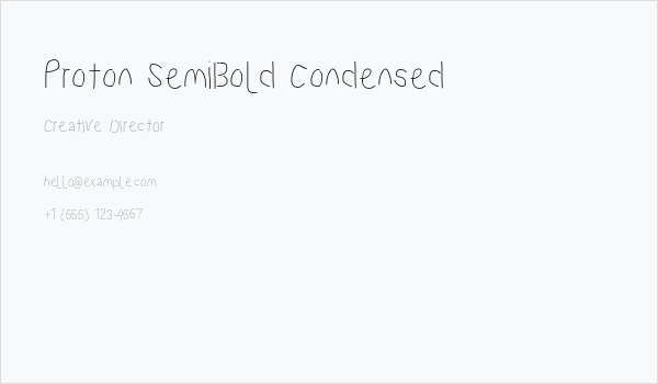 Proton SemiBold Condensed Business Card