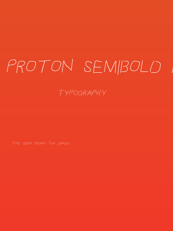 Proton SemiBold Extended Italic Poster