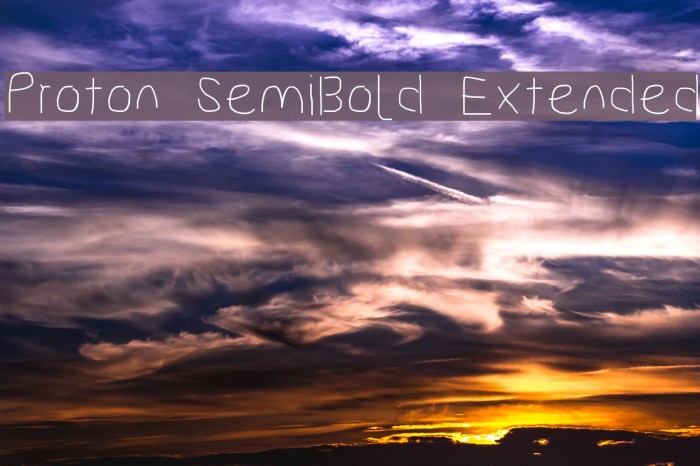 Proton SemiBold Extended Font examples